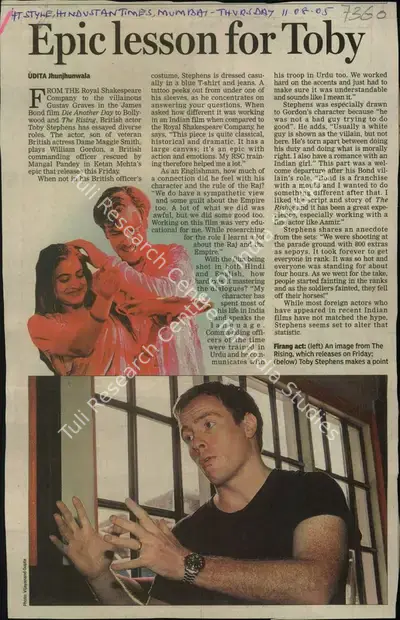 Udita Jhunjhunwala (Reporter), Epic Lesson for Today, 2005, Newspaper Clipping