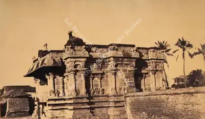 Capt. Linnaeus Tripe (Photographer), Basement of an unfinished Gopuram of a small pagoda near the permaul pagoda, Madura, 1858, Antiquarian Photograph