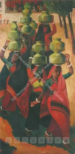 K.K. Hebbar (Artist), Milk Maids, 1942, Painting