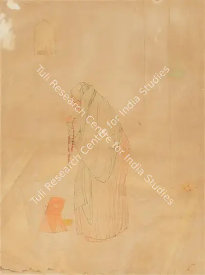 M.A.R. Chughtai (Artist), Untitled (Woman Praying), Painting