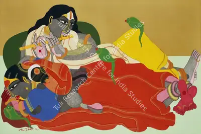 Thota Vaikuntam (Artist), Radha and Krishna, 2006, Painting