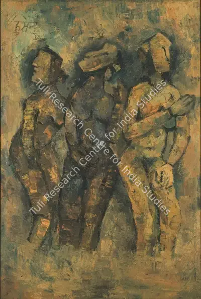 M.F.&nbsp;Husain (Artist), Three Graces, 1960, Painting