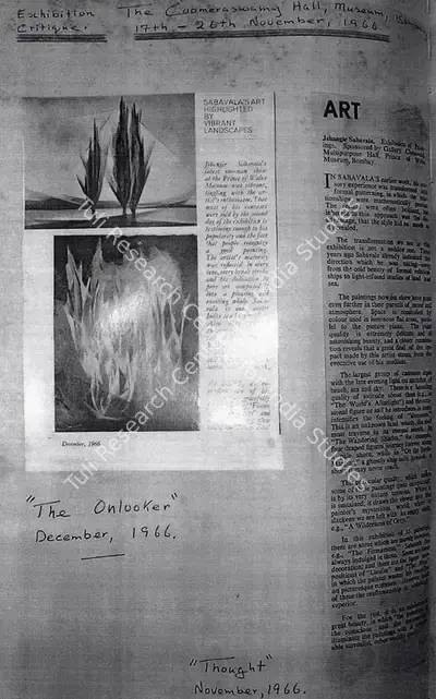 Sabavala's art highlighted by vibrant landscapes, 1966, Newspaper Clipping