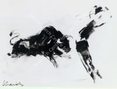 Aslam Shaikh (Artist), Bullfight, Painting