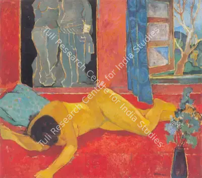 Madhav Satwalekar (Artist), Reclining Female Nude, 1967, Painting