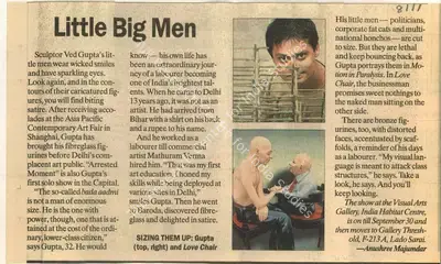 Anushree Majumdar (Reporter), Little Big Men, 2008, Newspaper Clipping