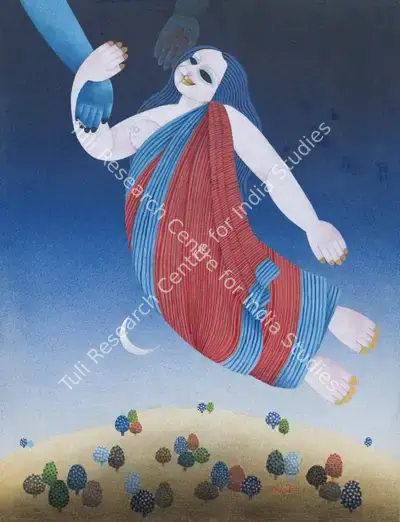 Dharmanarayan Dasgupta (Artist), The Flight, 1987, Painting