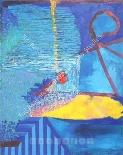 Anju Chaudhuri (Artist), Blue II, Painting