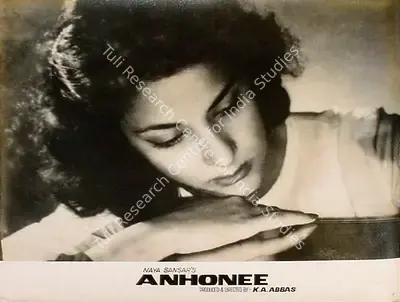 Ramachandra (ii) (Cinematographer), Anhonee, 1952, Lobby Card