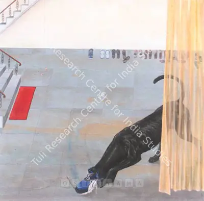 Jagannath Panda (Artist), Dog / Shoe, 2005, Painting