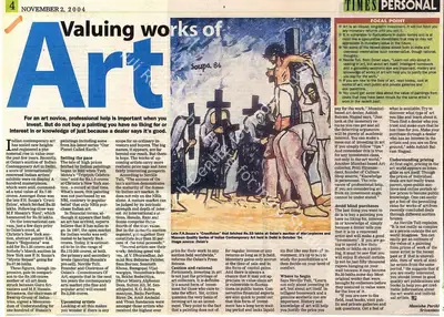 Manisha Parikh Srivastava (Writer), Valuing works of Art, 2004, Newspaper Clipping