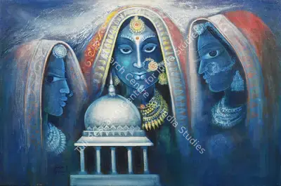 Laxman Pai (Artist), Untitled (Three ladies), 1982, Painting