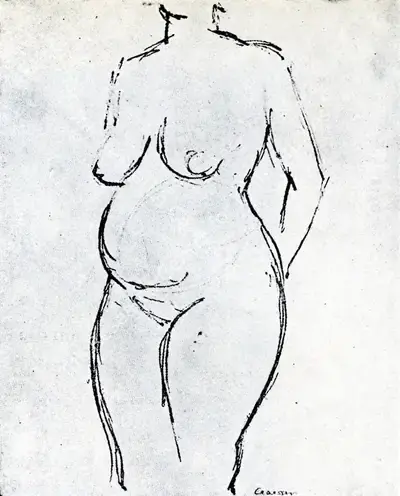 George Claessen (Artist), Standing Female Nude, Drawing
