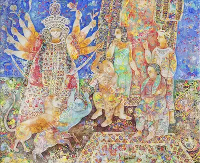 Sakti&nbsp;Burman (Artist), Durga, 2004, Painting