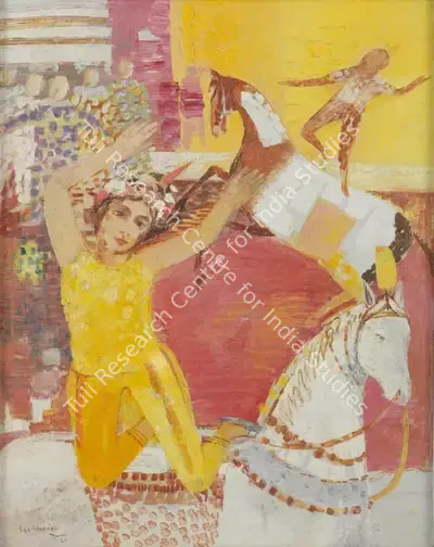 Sakti Burman (Artist), Circus, 1961, Painting
