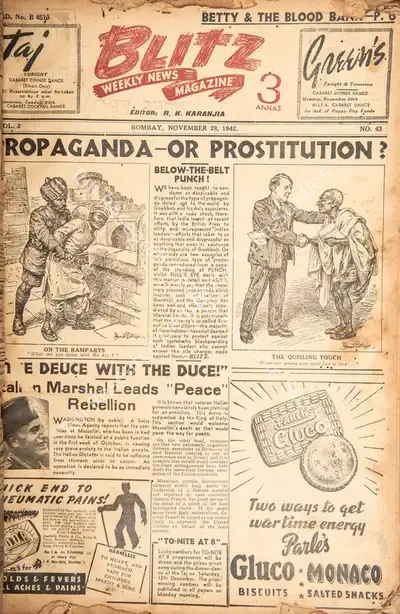 R.K. Karanjia (Editor), Blitz, 1942, Magazine