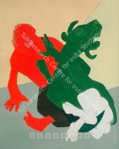 Tyeb Mehta (Artist), Mahishasura, 1994, Painting