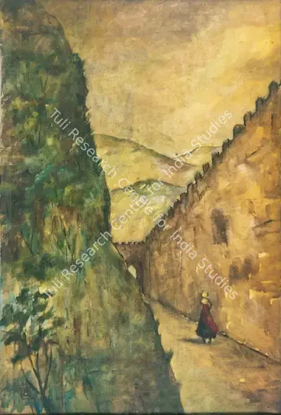 Indra Dugar (Artist), Rajasthan Landscape, 1967, Painting