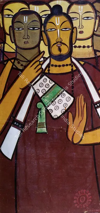 Jamini Roy (Artist), Kirtan: Baul Singers, 1935, Painting