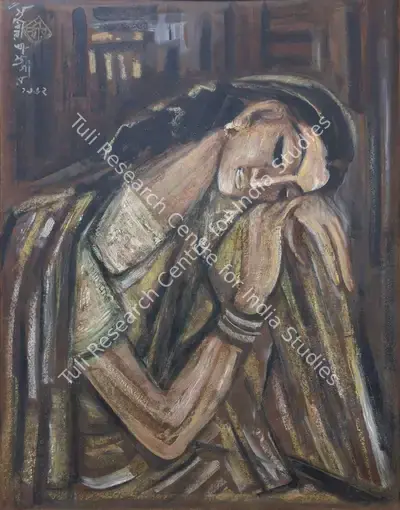 Sudhir Khastgir (Artist), Untitled (Woman), 1952, Painting