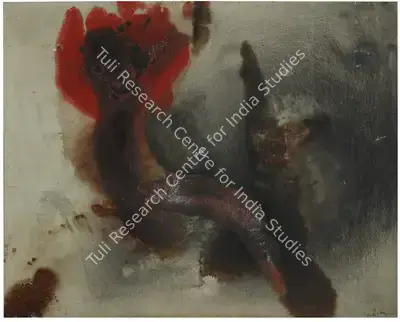 N.S. Bendre (Artist), Red Harmony, 1958, Painting