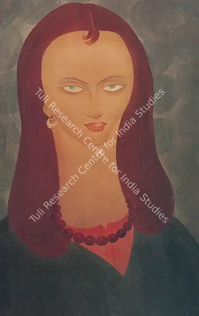 M.A.R. Chughtai (Artist), Portrait of a Lady, Painting