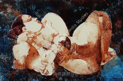 Jamil Naqsh (Artist), Untitled (Mother & Child), 1995, Painting