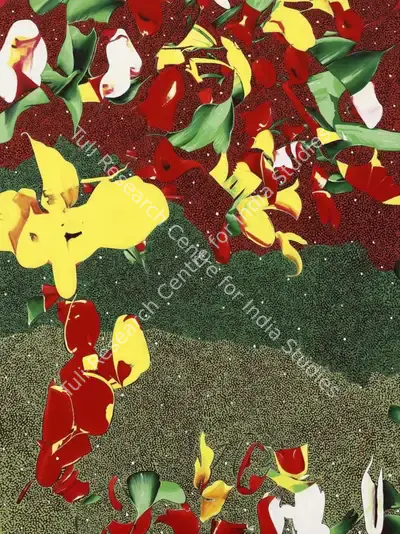 Binoy Varghese (Artist), They Bloom Softly In The Night, Painting