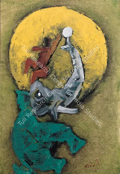 M.F. Husain (Artist), Gajagamini, Painting