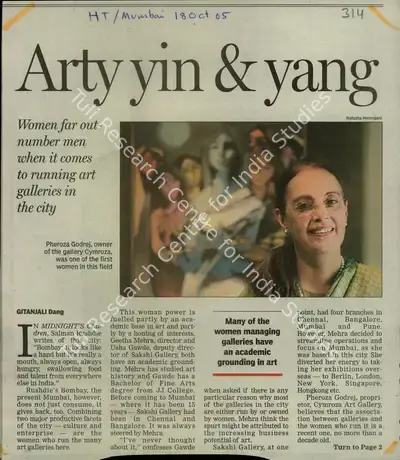 Gitanjali Dang (Reporter), Arty Yin & Yang, 2005, Newspaper Clipping
