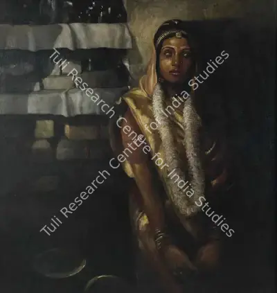 Bikash Bhattacharjee (Artist), An Unknown Bride, 1981, Painting