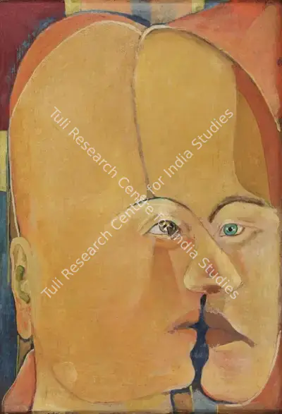S.K. Bakre (Artist), Two Prophets in One, 1998, Painting