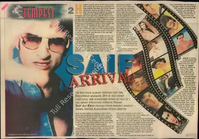 Aakanksha Naval-Shetye (Reporter), Saif Arrival, 2005, Newspaper Clipping