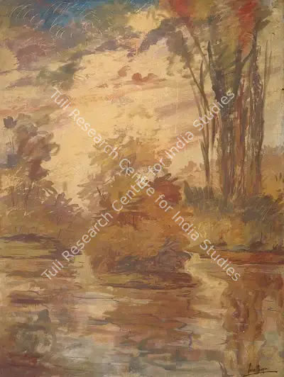 Mookherjea, Sailoz (Artist). Landscape. Watercolour, mid 1950s | Painting | FineArts | 00371622