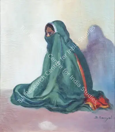 B.C. Sanyal (Artist), Woman, 1944, Painting
