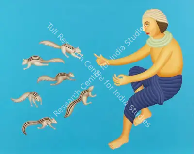 Manjit Bawa (Artist), Untitled (Man with squirrels), 1992, Painting