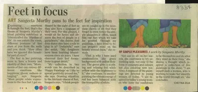 Chetna Dua (Reporter), Feet in Focus, 2009, Newspaper Clipping
