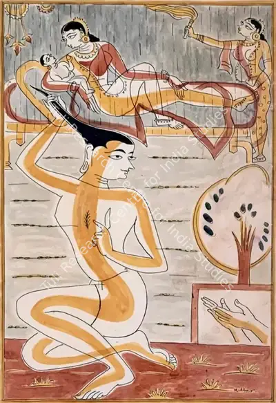 K.K. Hebbar (Artist), Untitled (Life of Buddha), 1955, Painting
