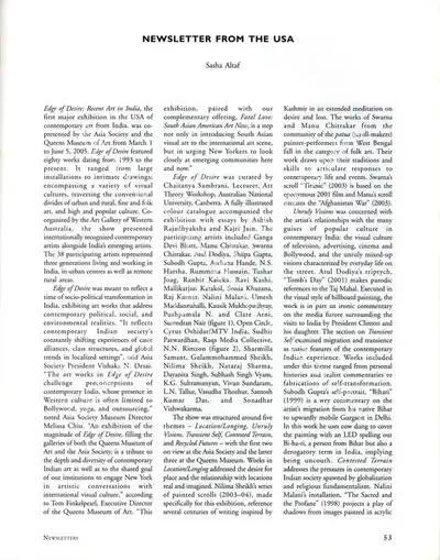Sasha Altaf (Essayist), Newsletter from the USA, 2005, Essay