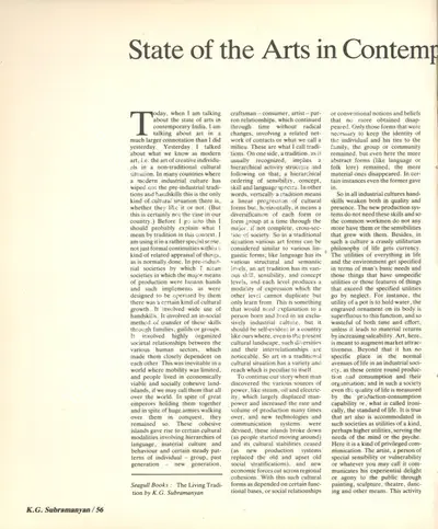 K.G. Subramanyan (Essayist), State of the Arts in Contemporary India, 1985, Essay