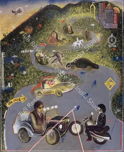 Vinod Dave (Artist), Pilgrims, 1994, Painting
