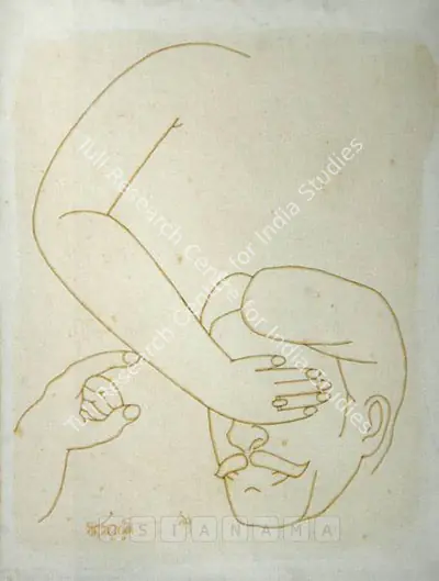 Dharmanarayan Dasgupta (Artist), Self Portrait, 1997, Painting