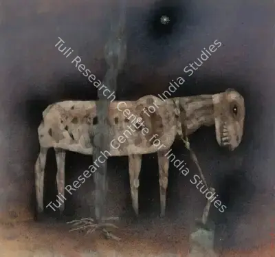 Pyne, Ganesh (Artist). The Animal. Tempera on canvas laid on card, 1972 | Painting  | 00867586
