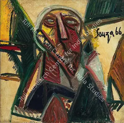 F.N. Souza (Artist), Head, 1966, Painting