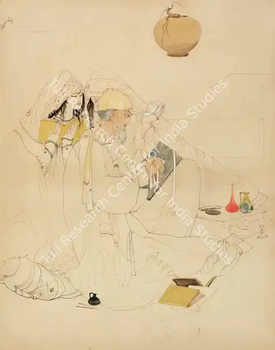 M.A.R. Chughtai (Artist), Untitled, Painting