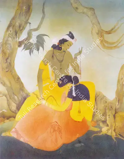M.A.R. Chughtai (Artist), Krishna And Radha, Painting