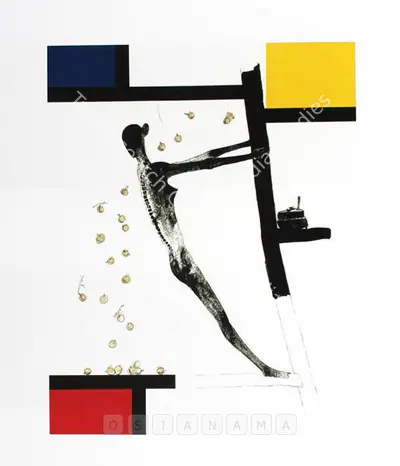 Atul Dodiya (Artist), Sabari Shaking Mondrian, 2005, Graphic Art