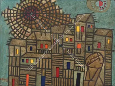 Sagara, Piraji (Artist). Untitled. Mixed media on wood, 1964 | Painting | EconomicsArt | 00870682