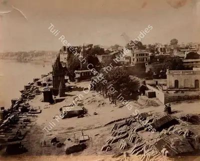 John Edward Sache (Photographer), Ghats at Benares, 1880, Antiquarian Photograph
