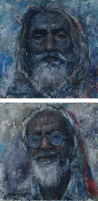 Golam Rabbani (Artist), Old Man-1&2, 2004, Painting